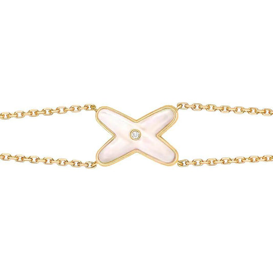 [Clara Jewels]JEUX BRACELET WHITE MOP GOLD 1 DIAMOND