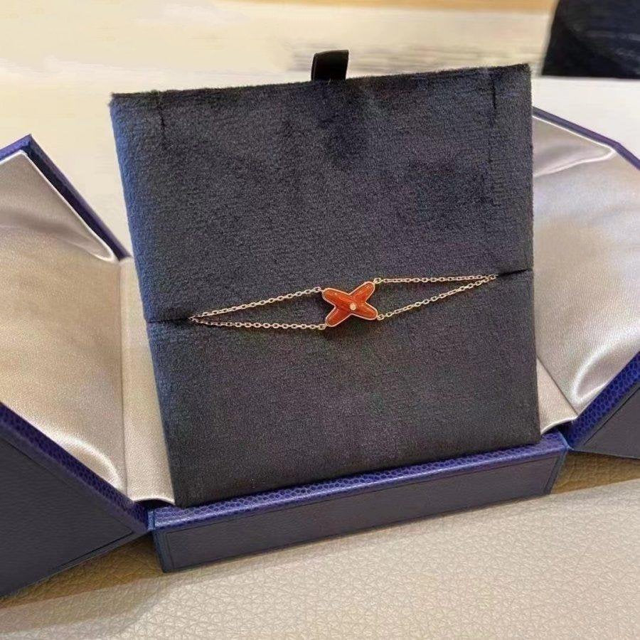 [Clara Jewels]JEUX BRACELET CARNELIAN PINK GOLD 1 DIAMOND