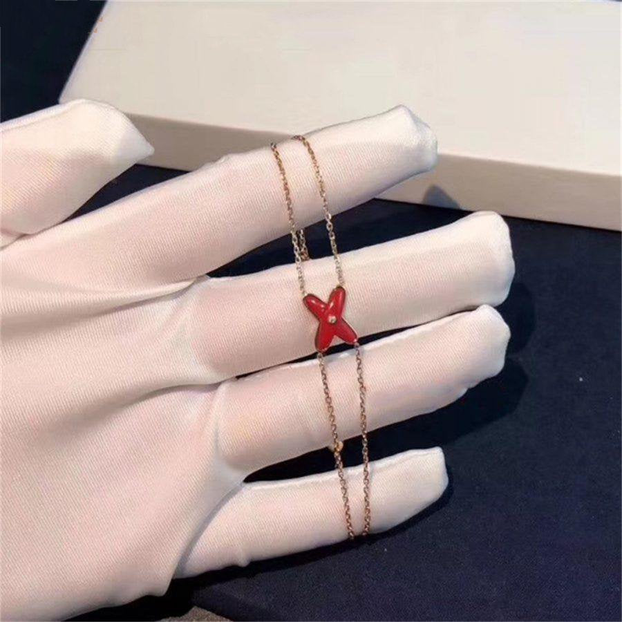 [Clara Jewels]JEUX BRACELET CARNELIAN PINK GOLD 1 DIAMOND