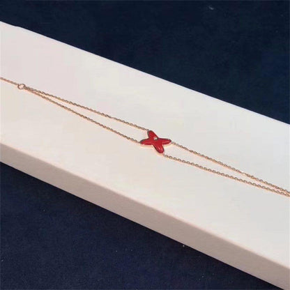 [Clara Jewels]JEUX BRACELET CARNELIAN PINK GOLD 1 DIAMOND