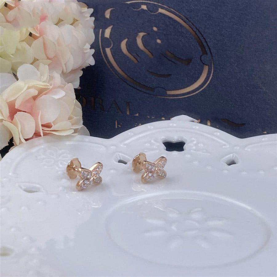 [Clara Jewels]JEUX DE PINK GOLD DIAMOND EARRINGS