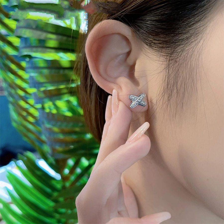[Clara Jewels]JEUX DE SILVER DIAMOND EARRINGS