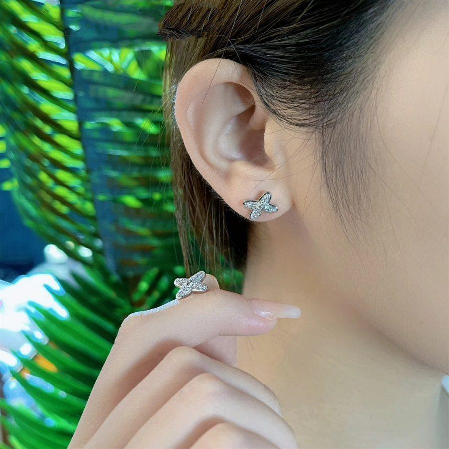 [Clara Jewels]JEUX DE SILVER DIAMOND EARRINGS
