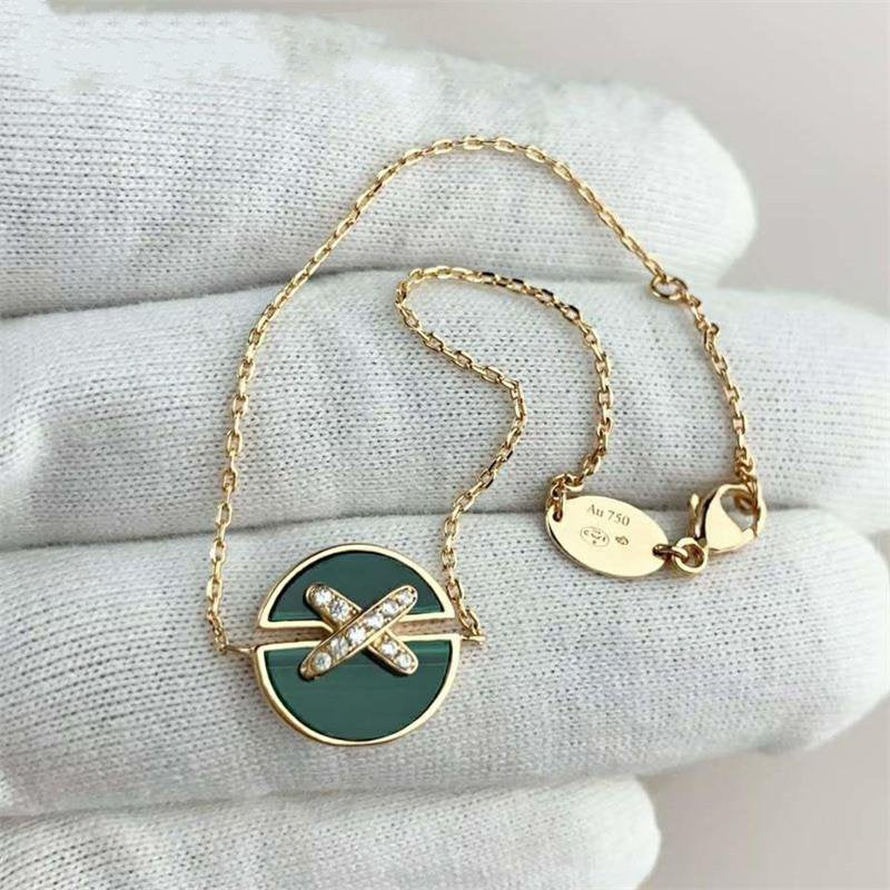 [Clara Jewels]JEUX DE BRACELET MALACHITE PINK GOLD DIAMONDS