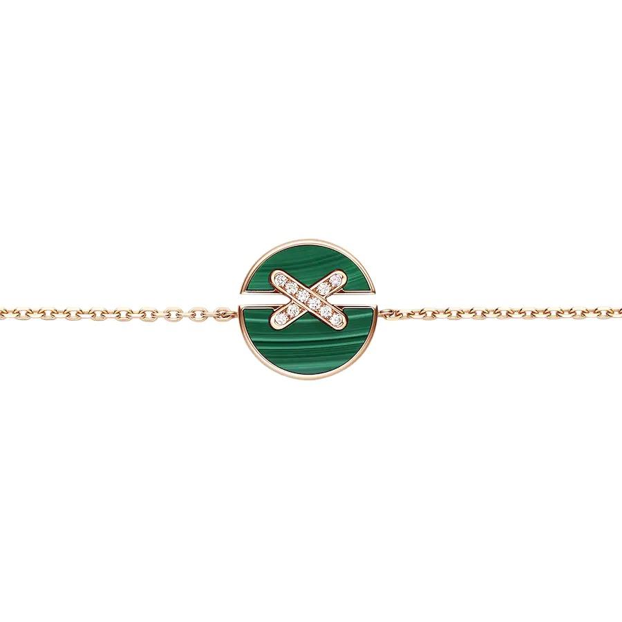[Clara Jewels]JEUX DE BRACELET MALACHITE PINK GOLD DIAMONDS