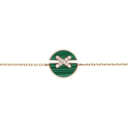 [Clara Jewels]JEUX DE BRACELET MALACHITE PINK GOLD DIAMONDS