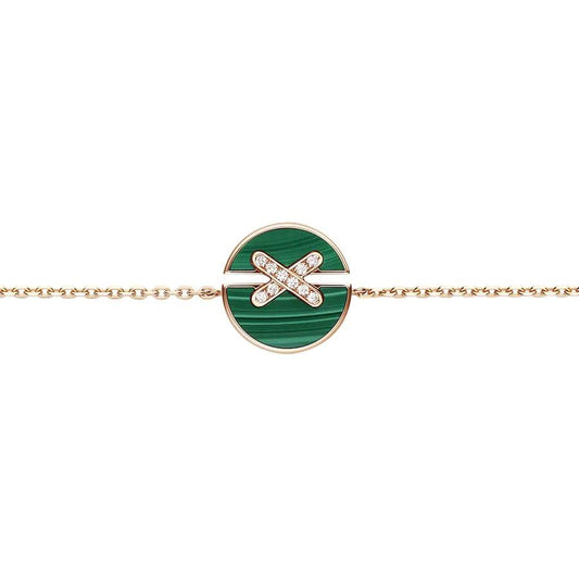 [Clara Jewels]JEUX DE BRACELET MALACHITE PINK GOLD DIAMONDS