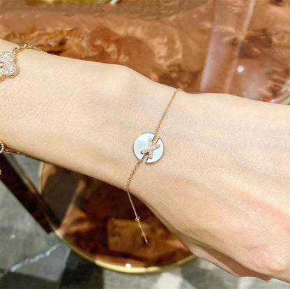 [Clara Jewels]JEUX DE BRACELET MOP PINK GOLD DIAMONDS