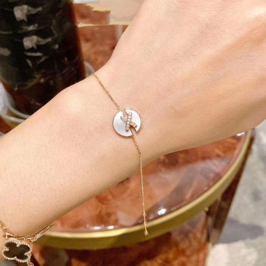 [Clara Jewels]JEUX DE BRACELET MOP PINK GOLD DIAMONDS