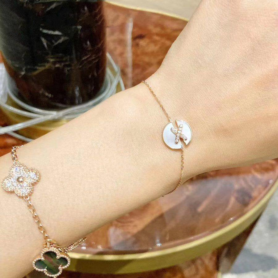 [Clara Jewels]JEUX DE BRACELET MOP PINK GOLD DIAMONDS