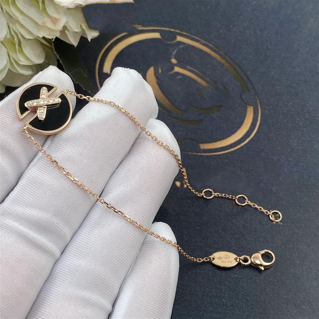 [Clara Jewels]JEUX DE BRACELET ONYX PINK GOLD DIAMOND