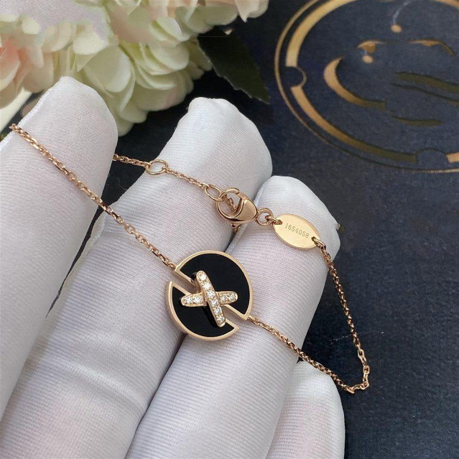 [Clara Jewels]JEUX DE BRACELET ONYX PINK GOLD DIAMOND