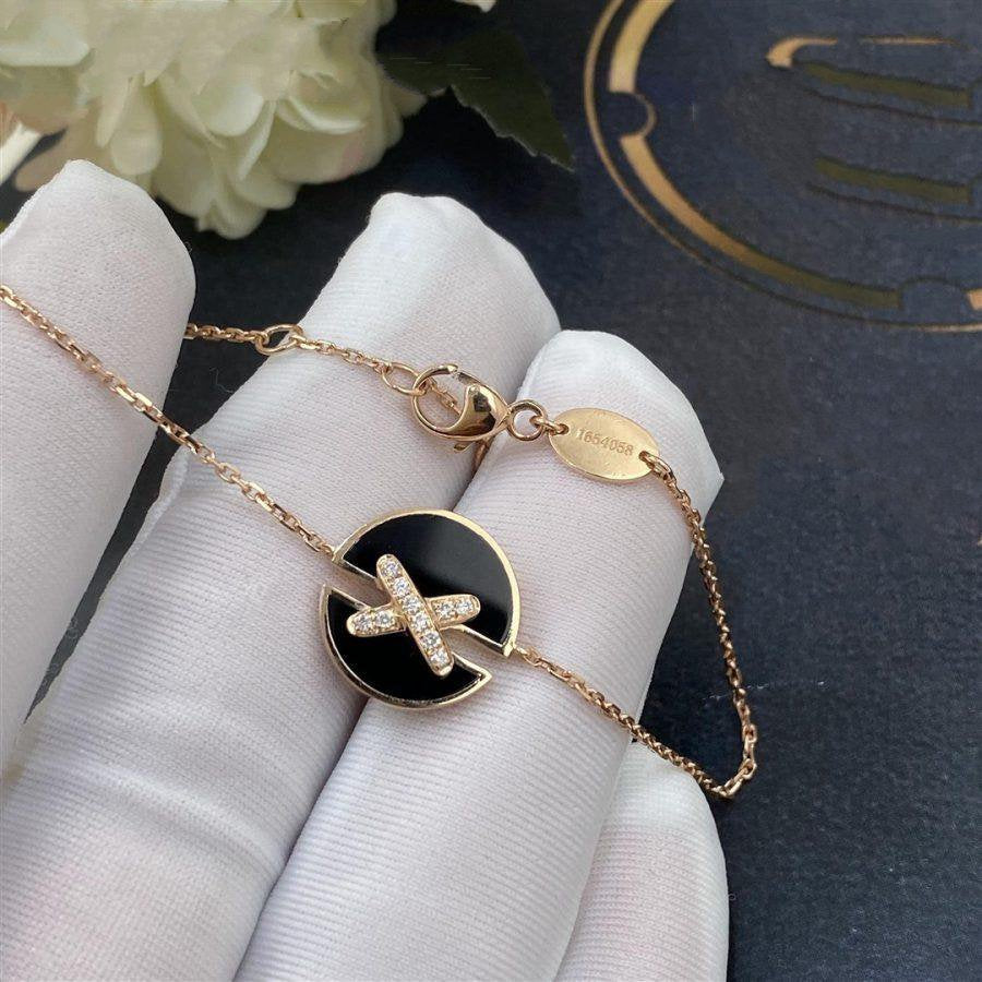 [Clara Jewels]JEUX DE BRACELET ONYX PINK GOLD DIAMOND