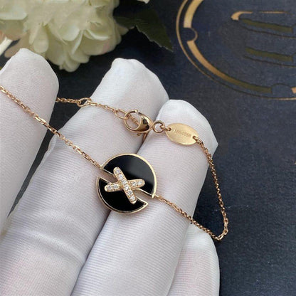 [Clara Jewels]JEUX DE BRACELET ONYX PINK GOLD DIAMOND