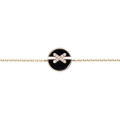 [Clara Jewels]JEUX DE BRACELET ONYX PINK GOLD DIAMOND