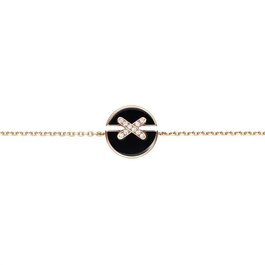 [Clara Jewels]JEUX DE BRACELET ONYX PINK GOLD DIAMOND