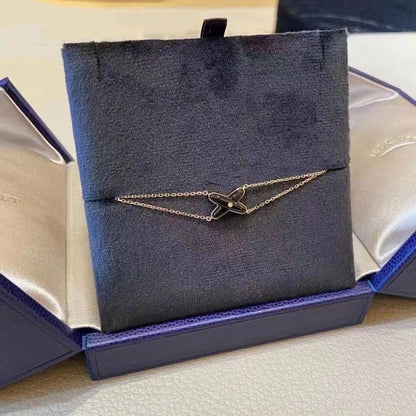 [Clara Jewels]JEUX BRACELET ONYX PINK GOLD 1 DIAMOND