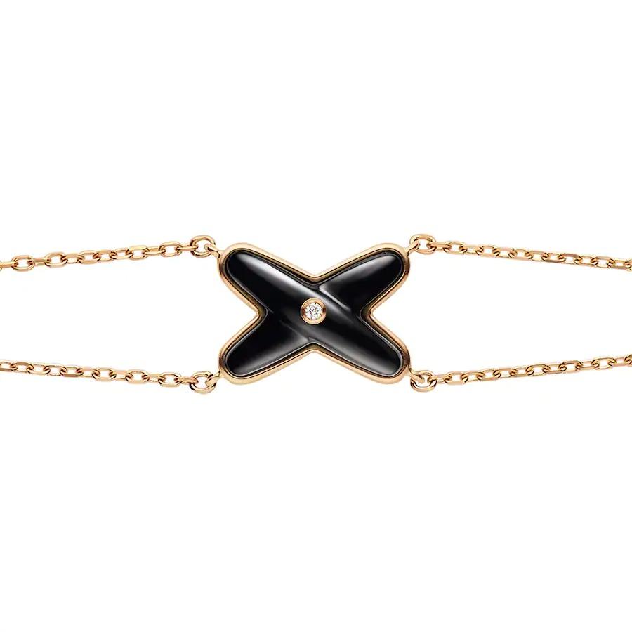 [Clara Jewels]JEUX BRACELET ONYX PINK GOLD 1 DIAMOND
