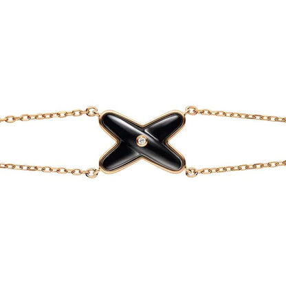 [Clara Jewels]JEUX BRACELET ONYX PINK GOLD 1 DIAMOND