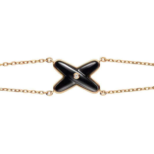 [Clara Jewels]JEUX BRACELET ONYX PINK GOLD 1 DIAMOND