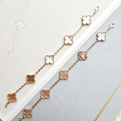 [Clara Jewels] CLOVER 5 MOTIFS  PINK MOP BRACELET COLLECTION