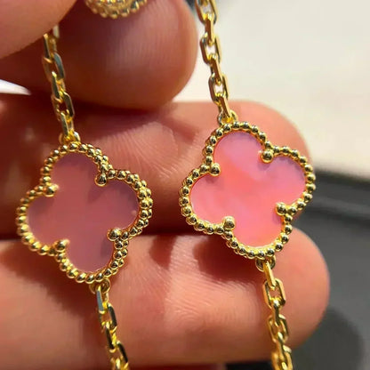 [Clara Jewels] CLOVER 5 MOTIFS  PINK MOP BRACELET COLLECTION