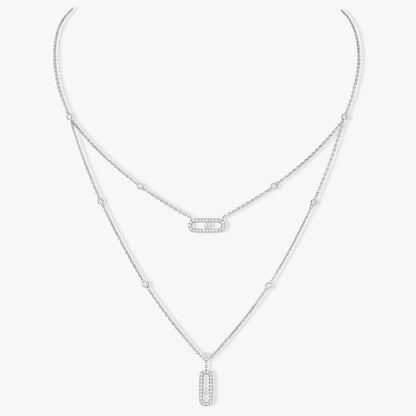 [Clara Jewely]MOVE 2 ROW DIAMOND NECKLACE
