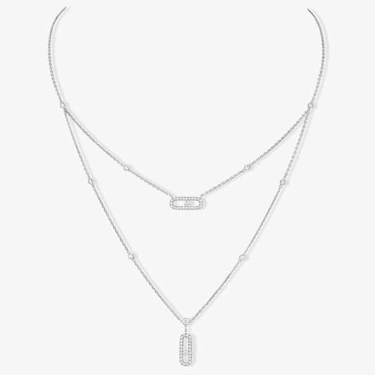 [Clara Jewely]MOVE 2 ROW DIAMOND NECKLACE