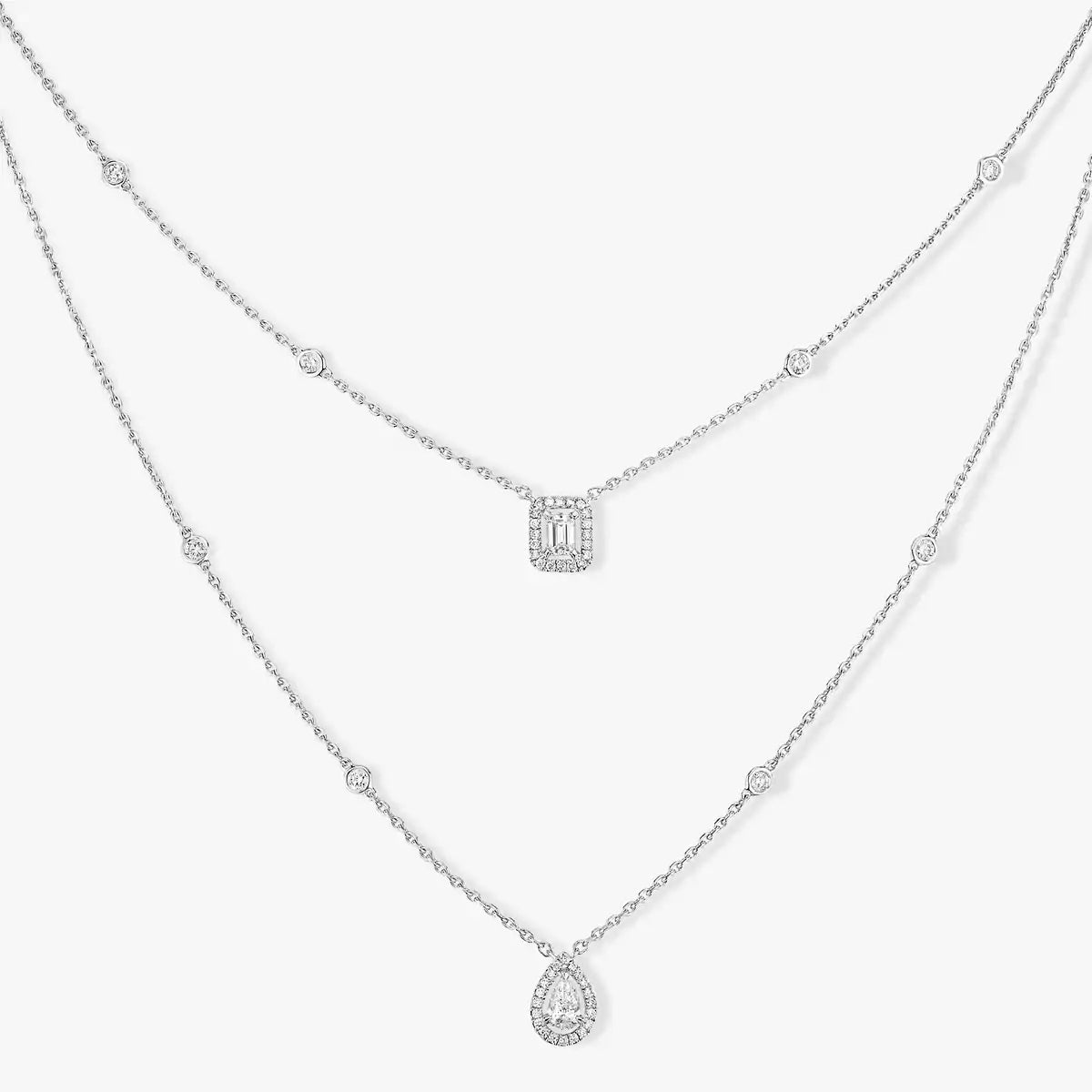 [Clara Jewely]Diamond Necklace My Twin 2 Rows