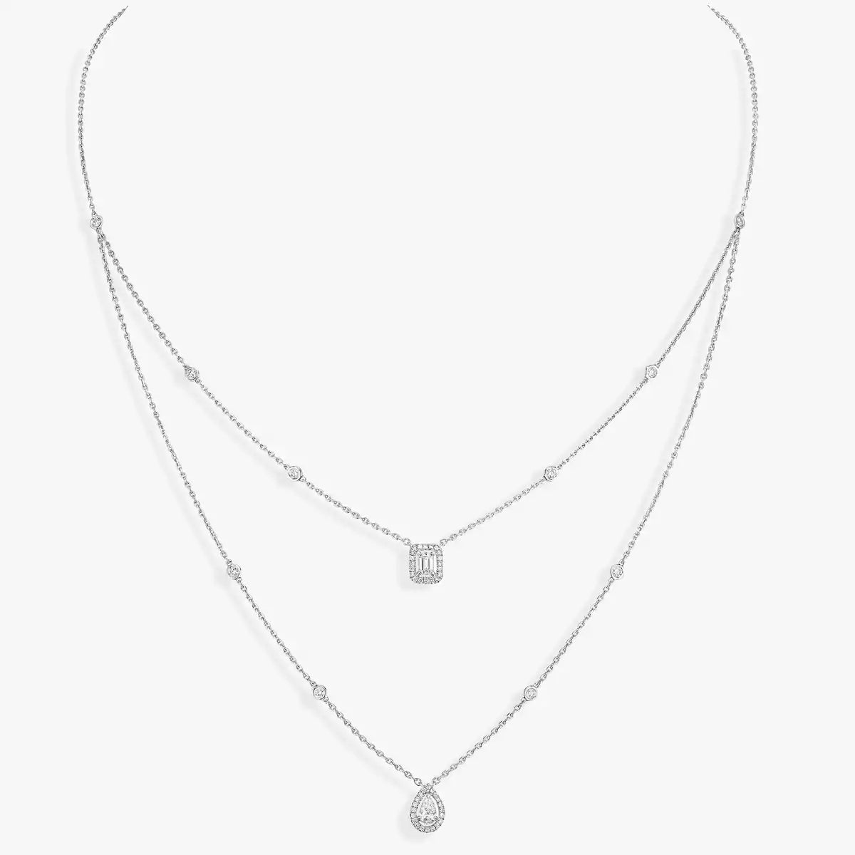 [Clara Jewely]Diamond Necklace My Twin 2 Rows