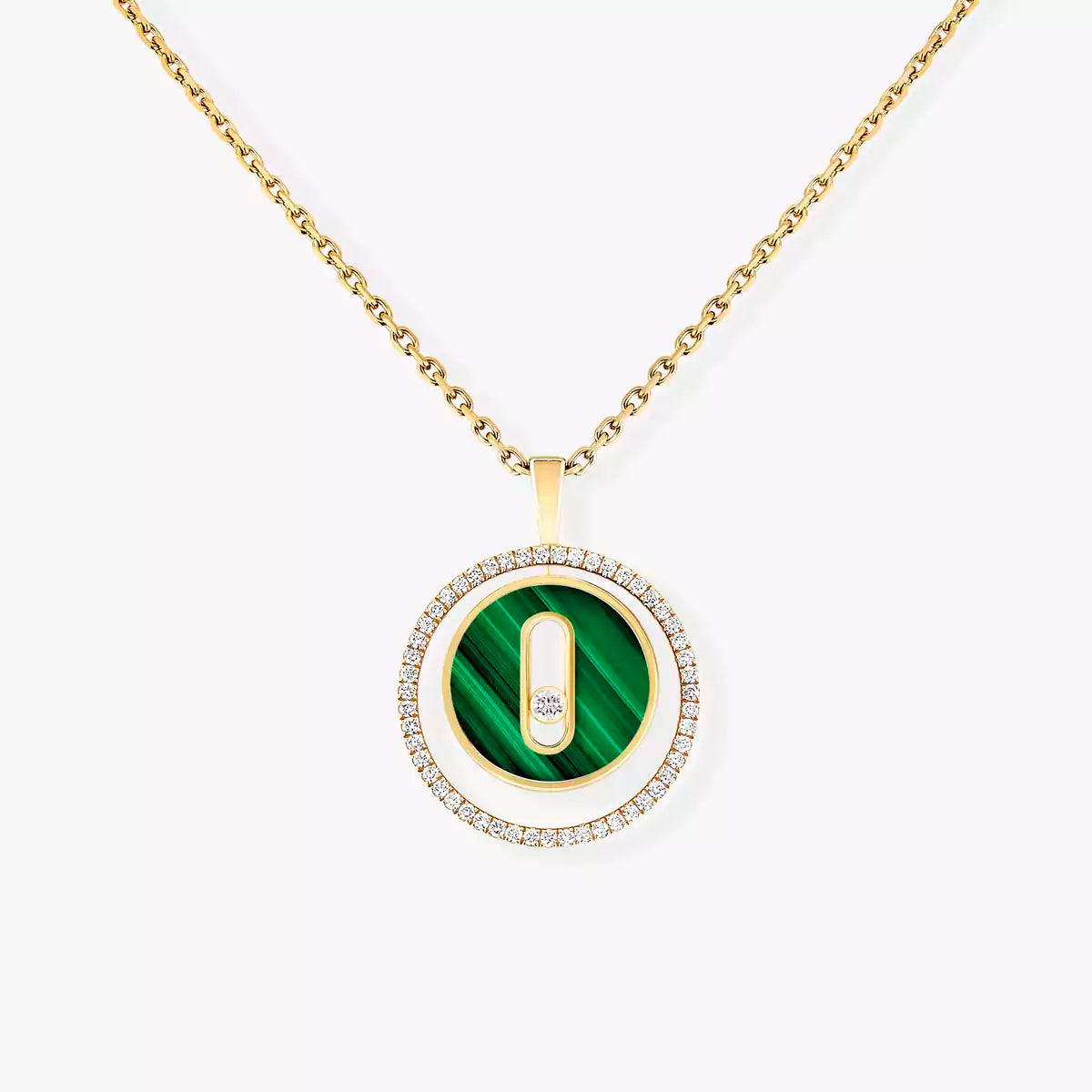 [Clara Jewely]Lucky Move Diamond Necklace in Rose Gold and White Mother-of-Pearl