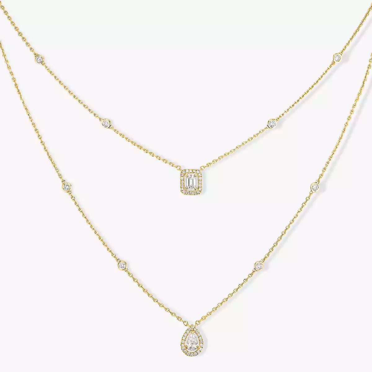 [Clara Jewely]Diamond Necklace My Twin 2 Rows