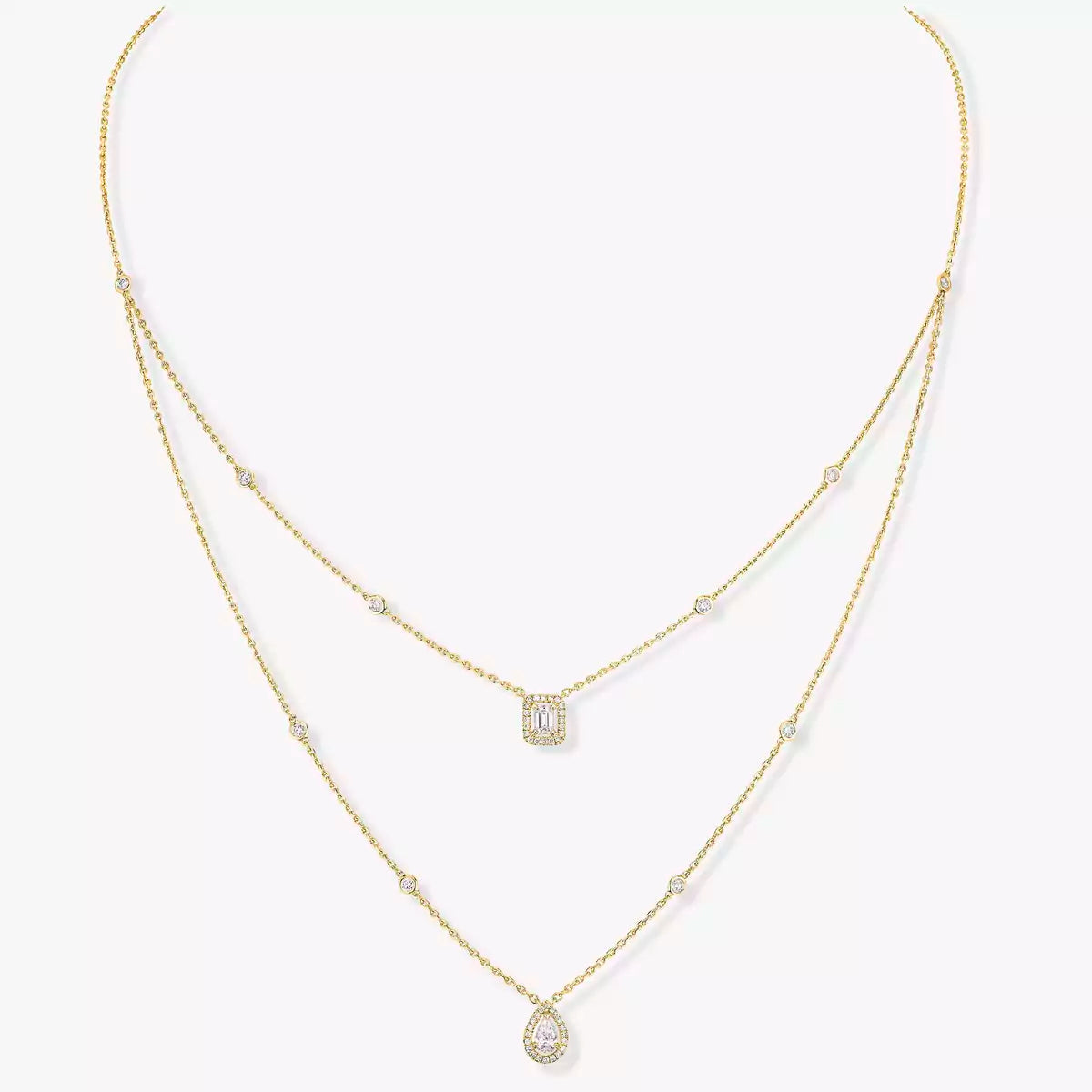 [Clara Jewely]Diamond Necklace My Twin 2 Rows