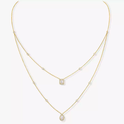 [Clara Jewely]Diamond Necklace My Twin 2 Rows
