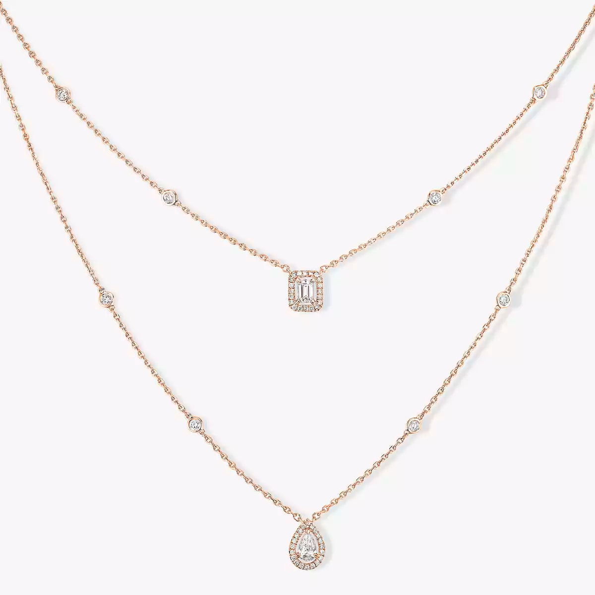 [Clara Jewely]Diamond Necklace My Twin 2 Rows
