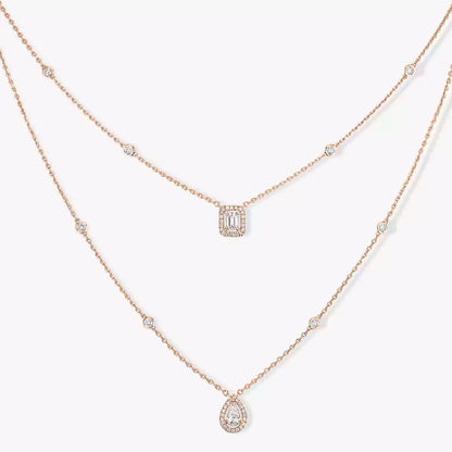 [Clara Jewely]Diamond Necklace My Twin 2 Rows
