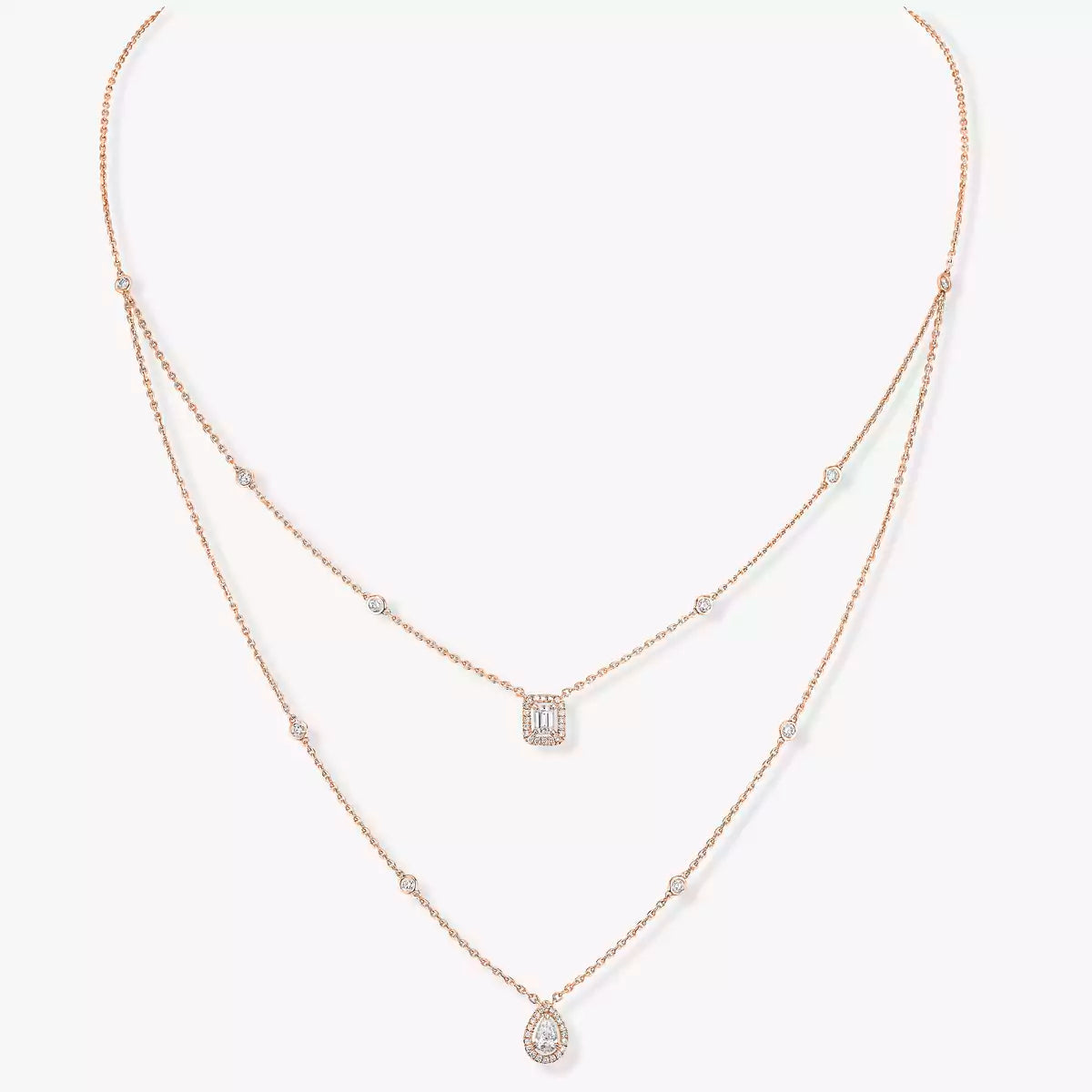 [Clara Jewely]Diamond Necklace My Twin 2 Rows
