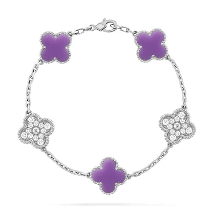 [Clara Jewels]CLOVER 5 MOTIF LIGHT PURPLE BRACELET COLLECTION