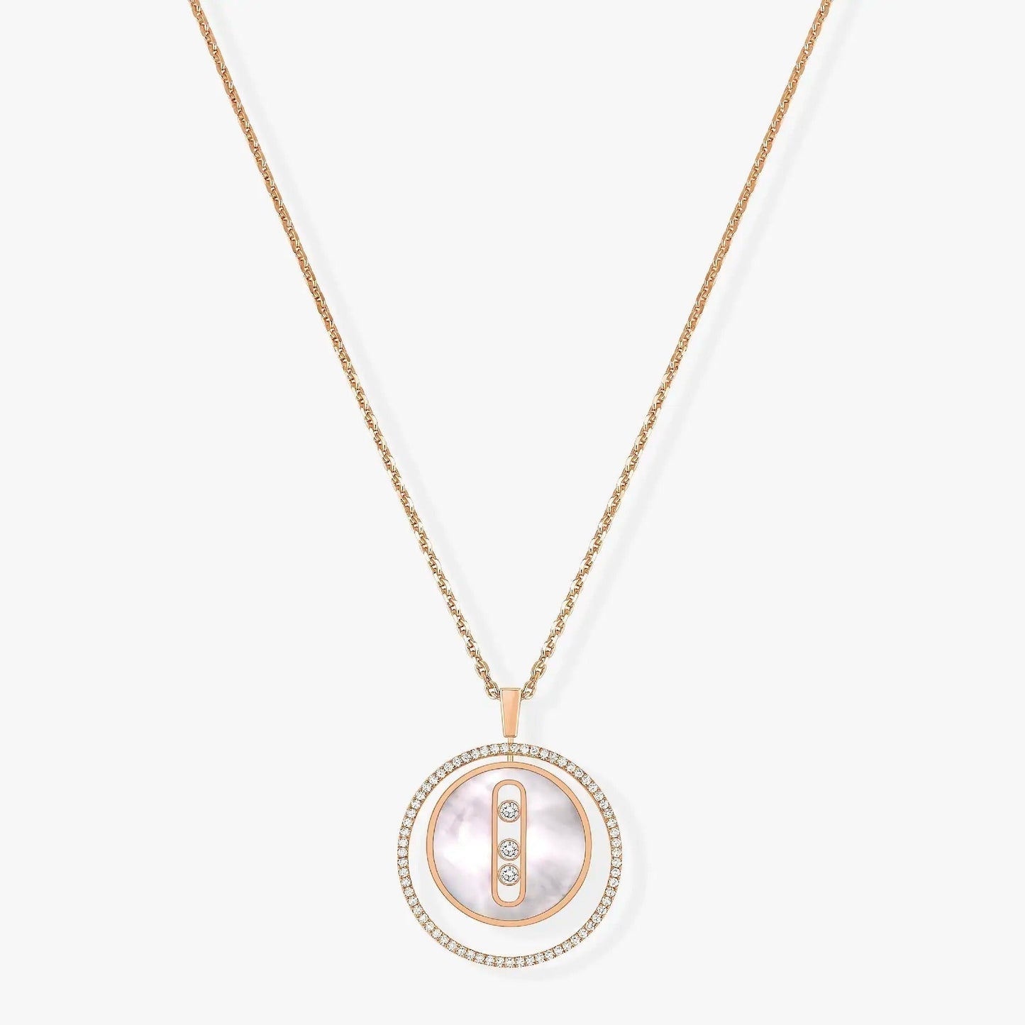 [Clara Jewely]LUCKY MOVE MM NACRE BLANCHE DIAMOND NECKLACE