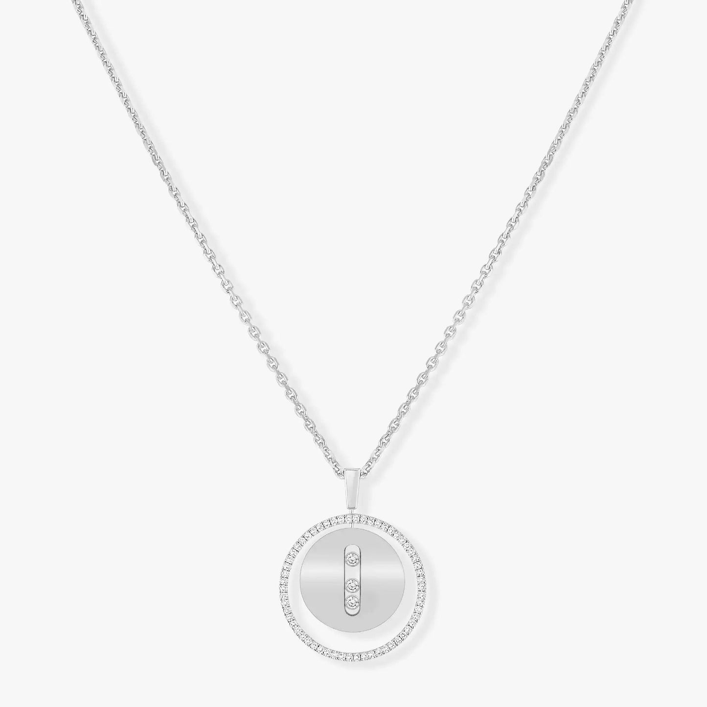 [Clara Jewely]LUCKY MOVE MM SILVER DIAMOND NECKLACE