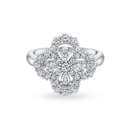 [Clara Jewels]LOOP RING FULL MOTIF DIAMOND 16MM SILVE