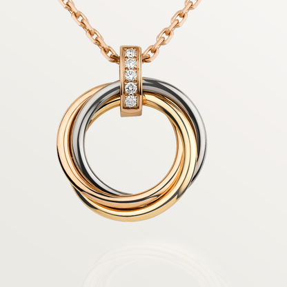 [Clara Jewels]TRINITY NECKLACE GOLD  DIAMONDS