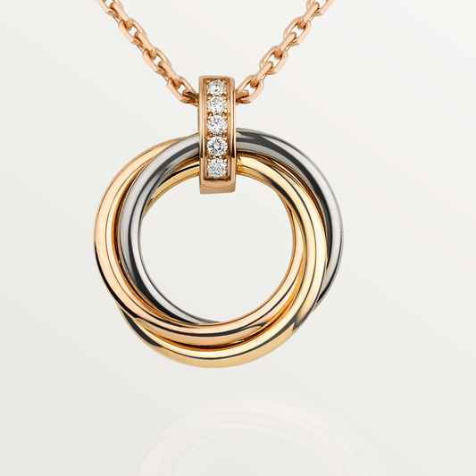 [Clara Jewels]TRINITY NECKLACE GOLD  DIAMONDS