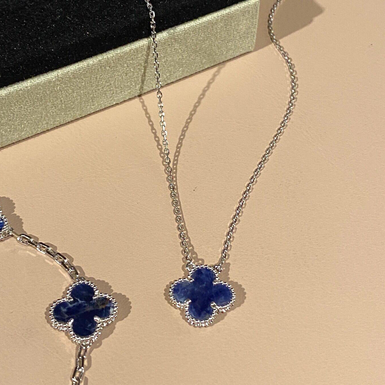 [Clara Jewels]CLOVER 15MM PIETERSITE NECKLACE SILVER