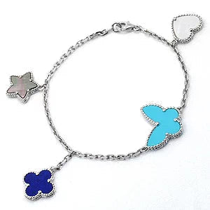 [Clara Jewels]LUCKY SPRING SILVER BRACELET 4 MOTIF