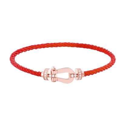 [Clara Jewels]FORCE 10 HALF DIAMOND PINK GOLD RED CORDERI LARGE AND MEDIUM MODEL