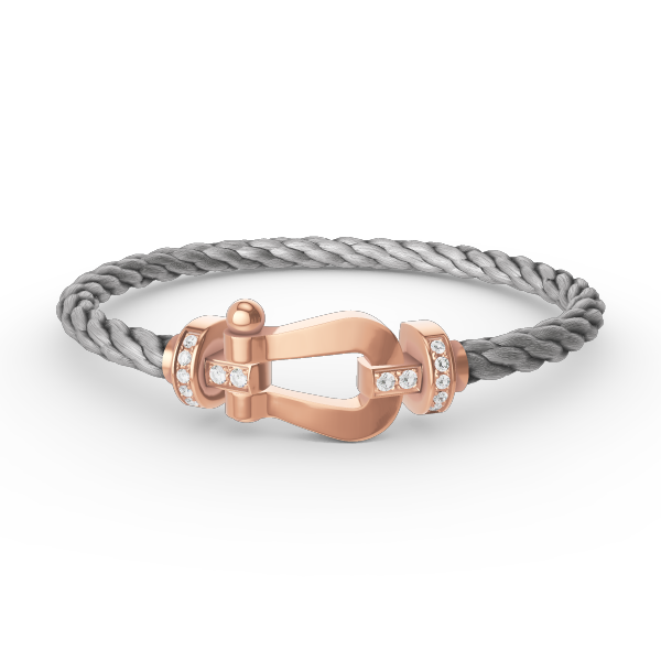 [Clara Jewels]FORCE LARGE HORSESHOE HALF DIAMOND BRACELET ROSE GOLD