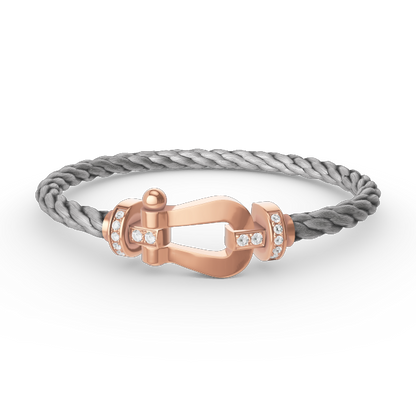 [Clara Jewels]FORCE LARGE HORSESHOE HALF DIAMOND BRACELET ROSE GOLD