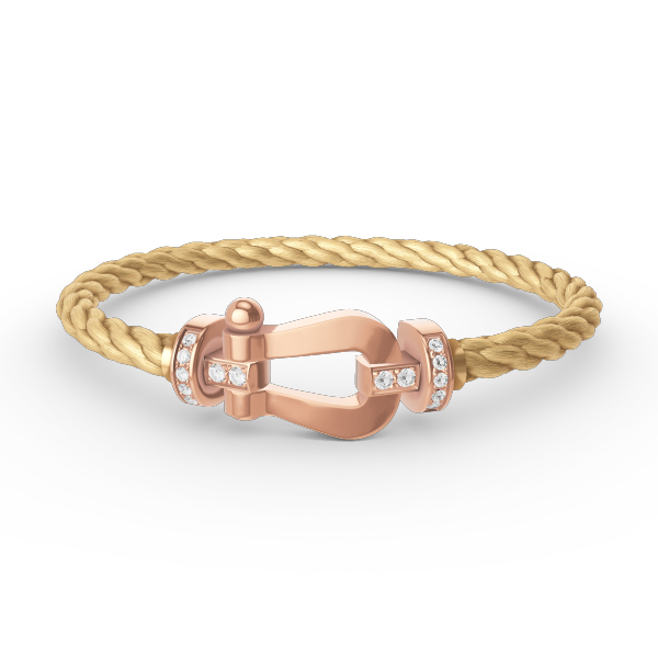[Clara Jewels]FORCE LARGE HORSESHOE HALF DIAMOND BRACELET ROSE GOLD