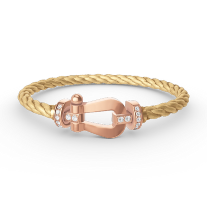 [Clara Jewels]FORCE LARGE HORSESHOE HALF DIAMOND BRACELET ROSE GOLD